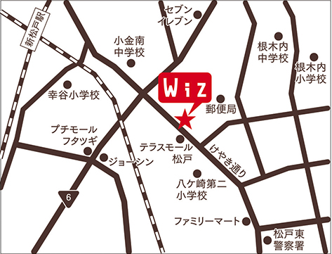 新松戸店 マップ｜美容室Wiz（美容院・ヘアサロン）松戸市