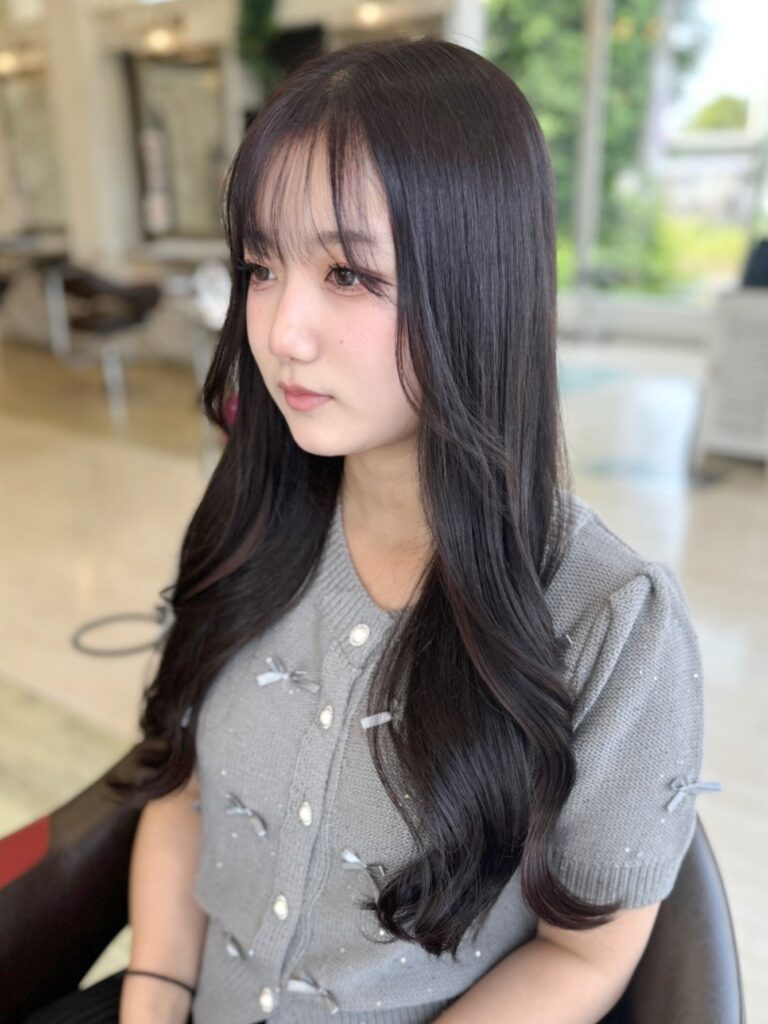 大き目カール×シースルーバング フェイスレイヤー