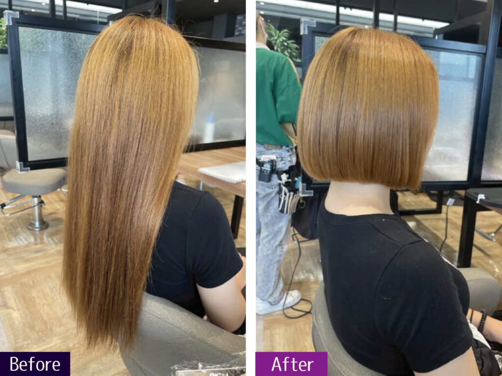 Wiz式髪質改善エステ×ダメージありロングからボブ
