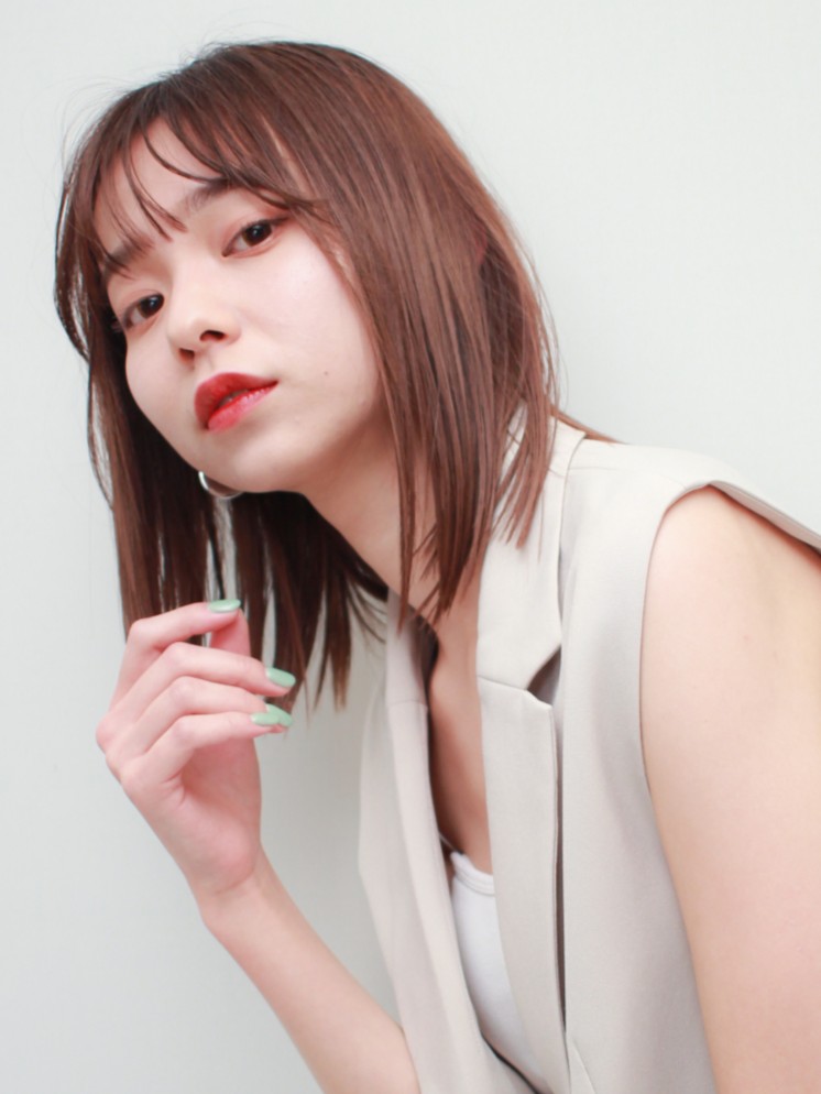 美容室Wiz 前髪ありタッセルボブ×シースルーバング