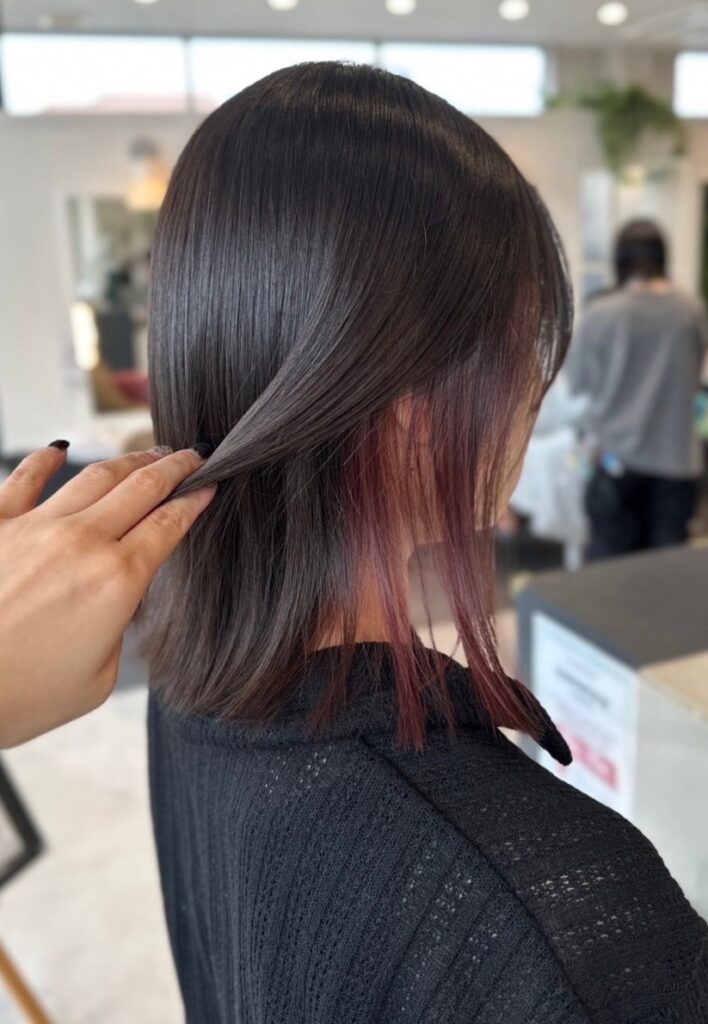 美容室Wiz タッセルボブ×インナーカラー×ピンク系