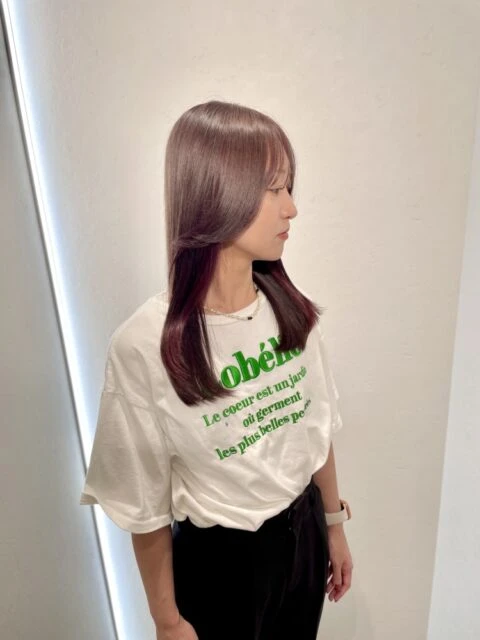 インナーカラーで差をつける◎暖色カラーとボルドーカラーで華やかに