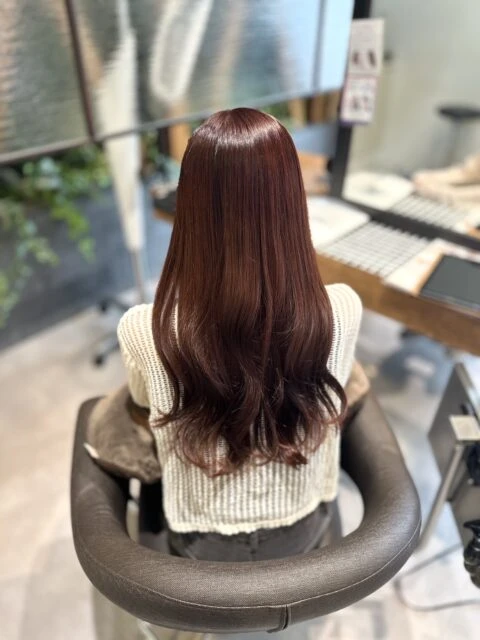 ダークチェリーで魅せる艶髪◎上品なツヤ感をプラス