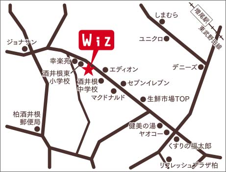 柏店 地図icon｜美容室Wiz（美容院・ヘアサロン）柏