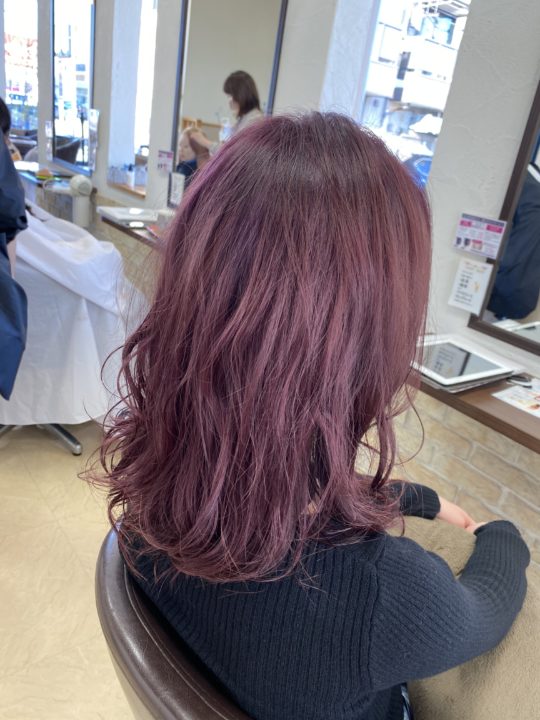 ブリーチ ピンクパープルカラー 美容室wiz 美容院 ヘアサロン