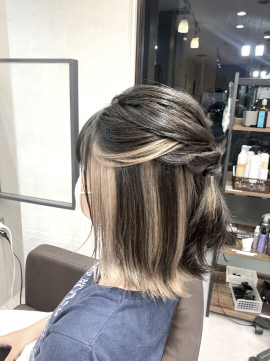 インナーカラー ミルクティーグレージュ 美容室wiz 美容院 ヘアサロン