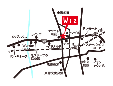 旭店 地図｜美容室Wiz（美容院・ヘアサロン）旭市